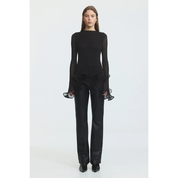 Aje Agata Ruffle Knit Top, view 2