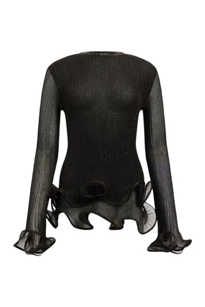 Aje Agata Ruffle Knit Top
