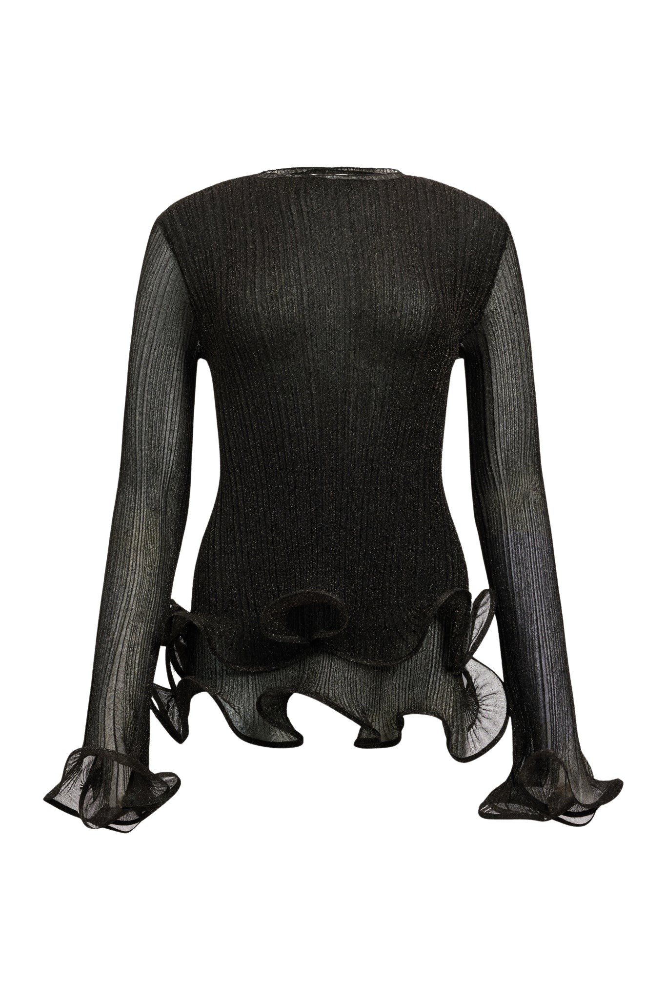 Aje Agata Ruffle Knit Top