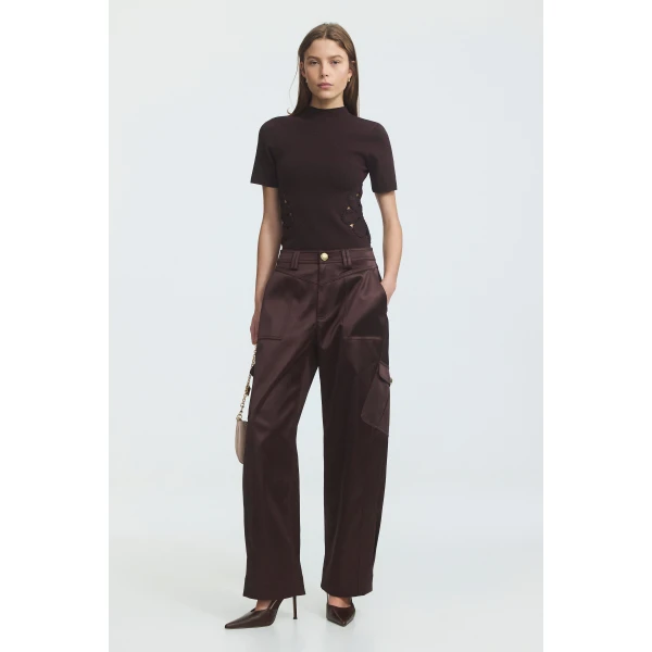Aje Ardena Satin Cargo Pant, view 2