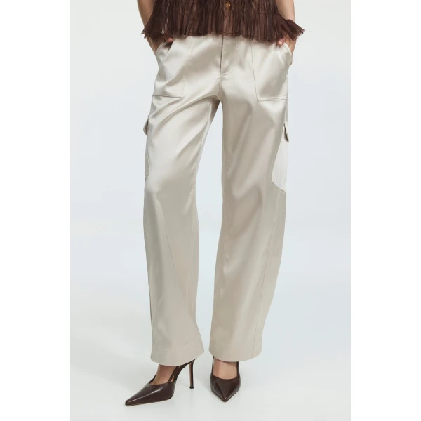 Aje Ardena Satin Cargo Pant, view 3