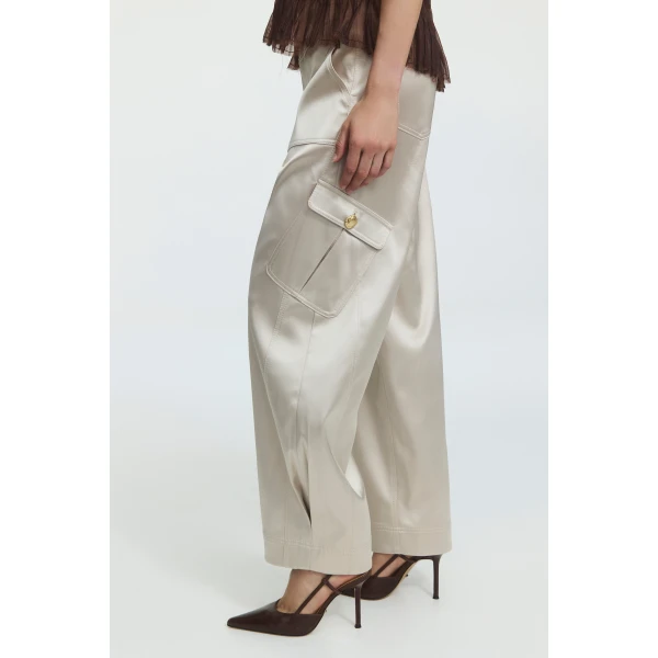 Aje Ardena Satin Cargo Pant, view 5