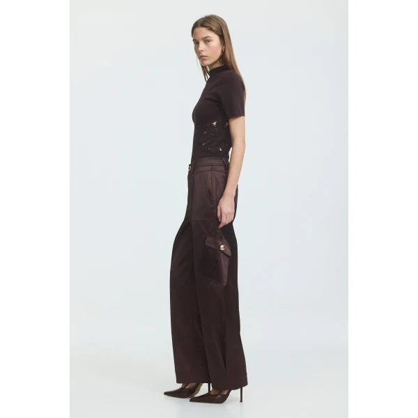 Aje Ardena Satin Cargo Pant, view 6