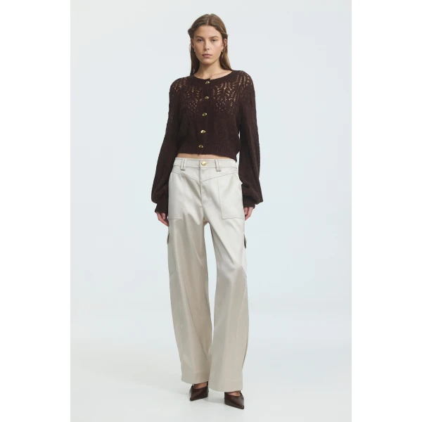 Aje Brielle Lace Knit Cardigan, view 2