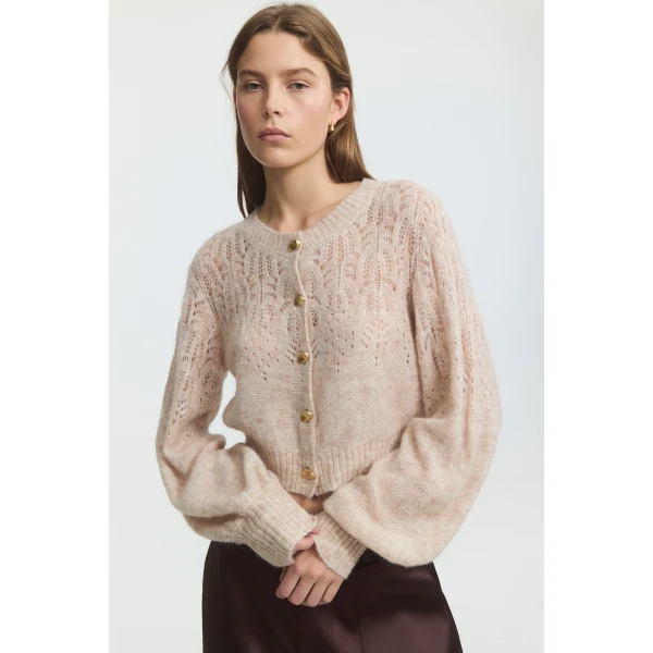 Aje Brielle Lace Knit Cardigan, view 3