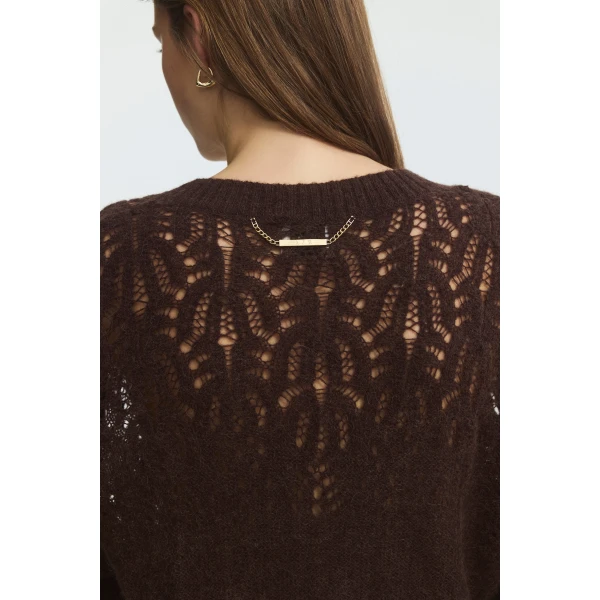Aje Brielle Lace Knit Cardigan, view 4
