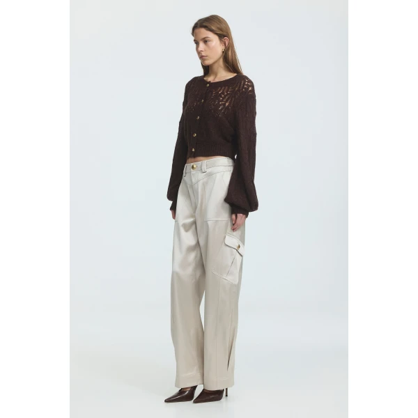 Aje Brielle Lace Knit Cardigan, view 5