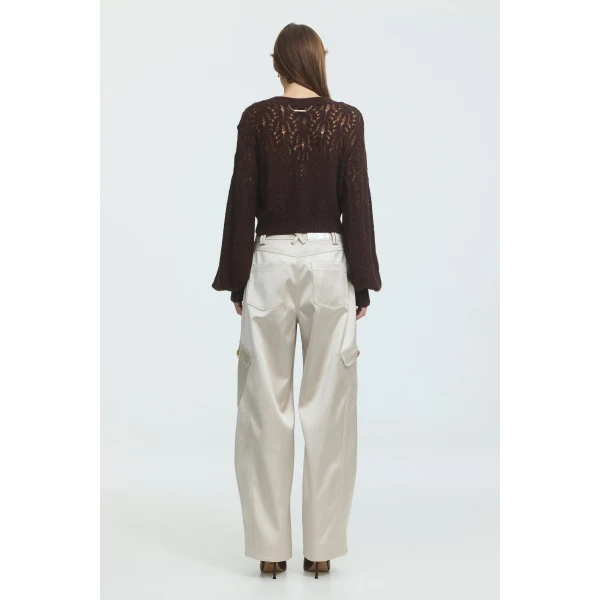 Aje Brielle Lace Knit Cardigan, view 6