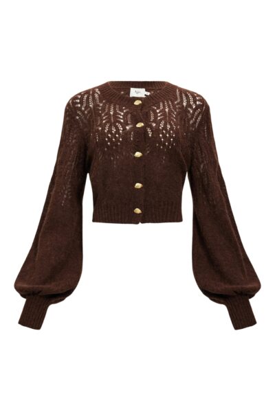 Aje Brielle Lace Knit Cardigan