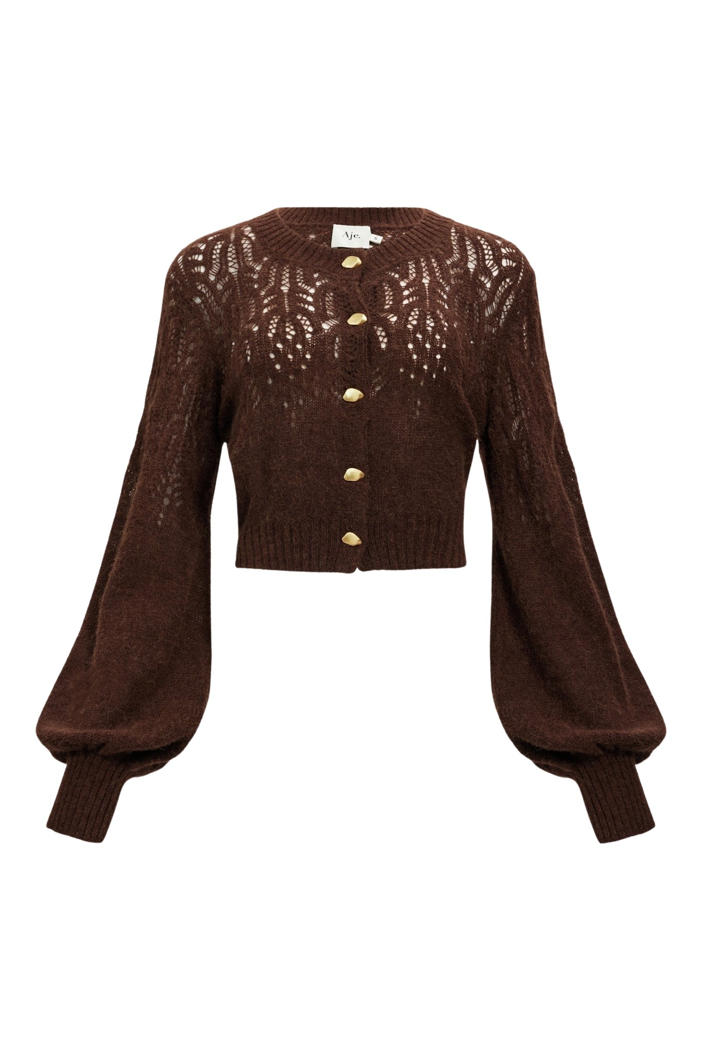 Aje Brielle Lace Knit Cardigan