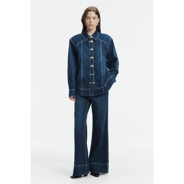 Aje Rylee Denim Shirt, view 2