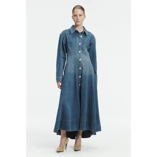 Aje Viva Denim Midi Dress, view 2