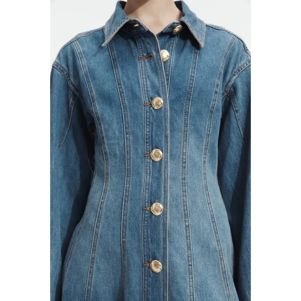 Aje Viva Denim Midi Dress, view 3