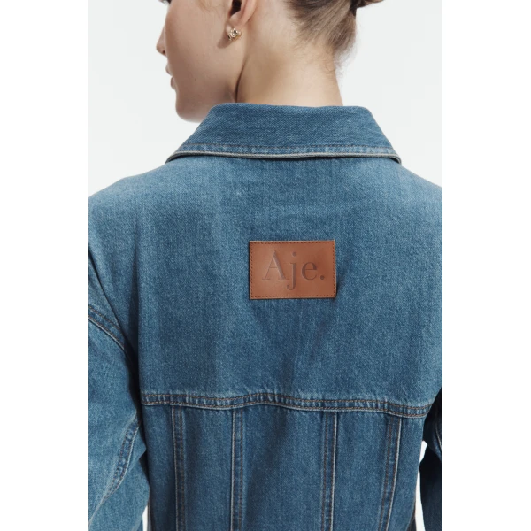 Aje Viva Denim Midi Dress, view 4
