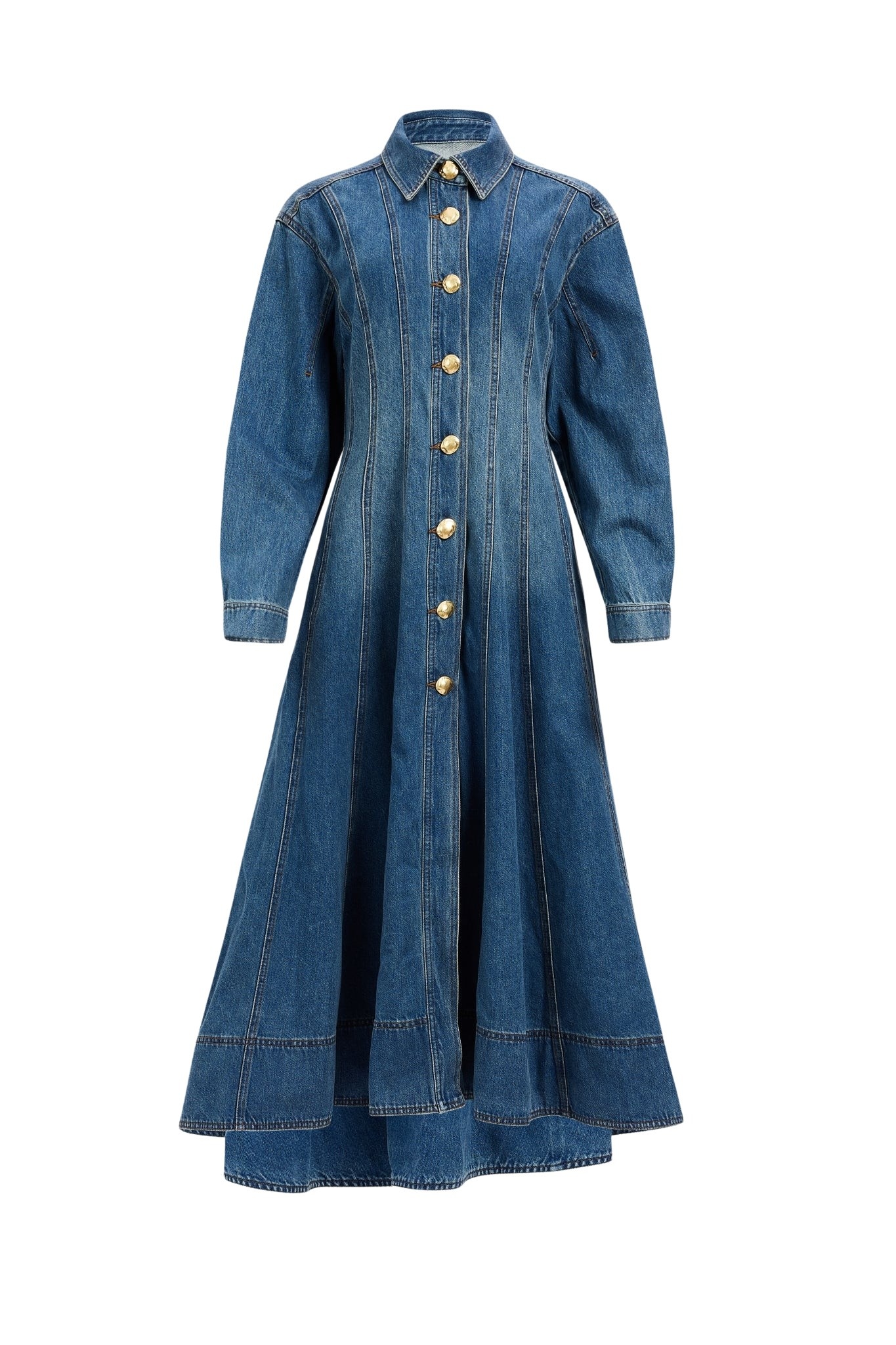 Aje Viva Denim Midi Dress