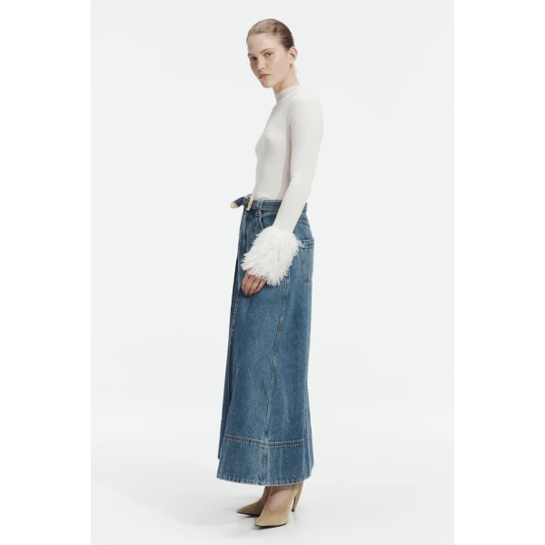 Aje Viva Denim Midi Skirt, view 5