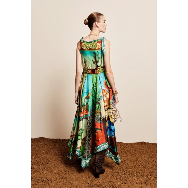 Alemais Ace Silk Scarf Dress, view 4