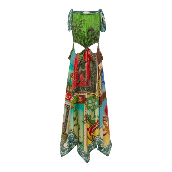 Alemais Ace Silk Scarf Dress