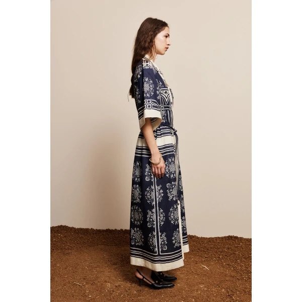 Alemais Banderra Linen Shirtdress Dress, view 3