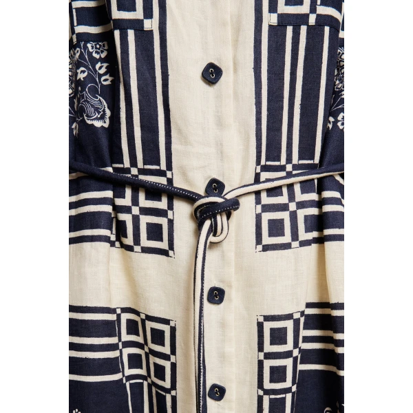Alemais Banderra Linen Shirtdress Dress, view 5