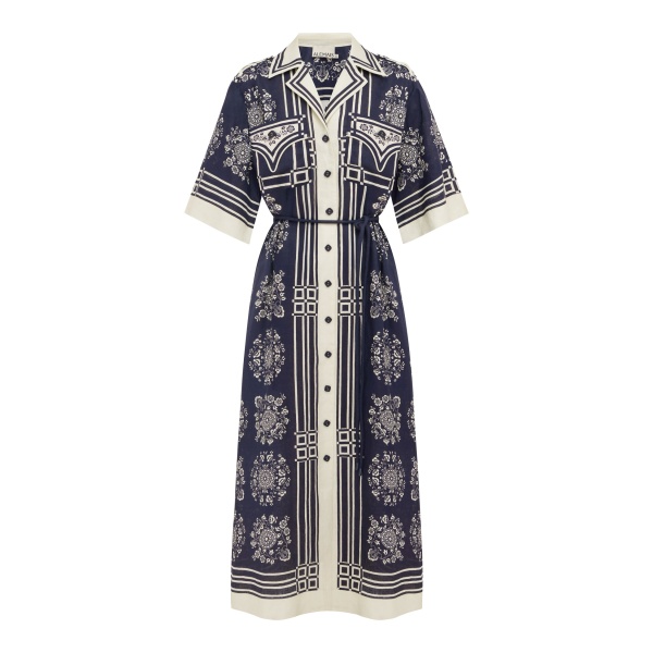 Alemais Banderra Linen Shirtdress Dress