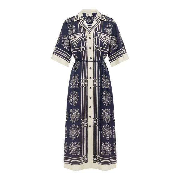 Alemais Banderra Linen Shirtdress Dress