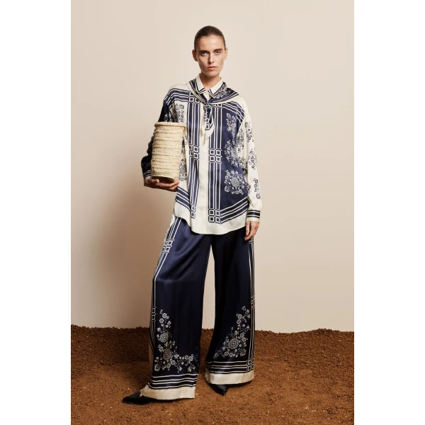 Alemais Banderra Scarf Silk Shirt, view 2