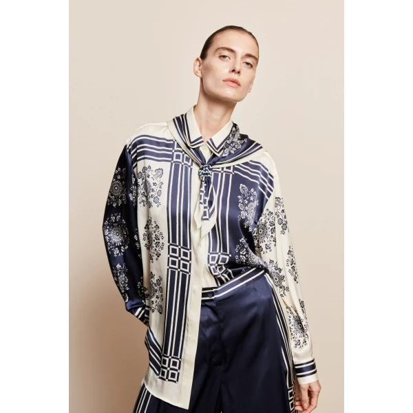 Alemais Banderra Scarf Silk Shirt, view 6