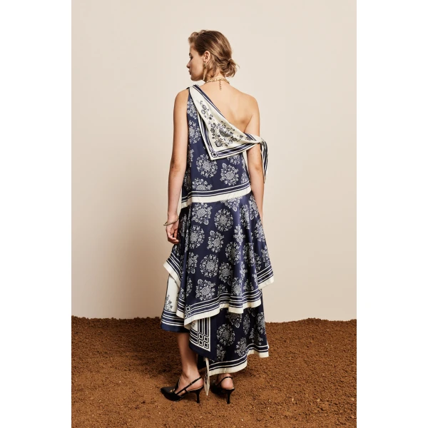Alemais Banderra Silk Scarf Dress, view 4