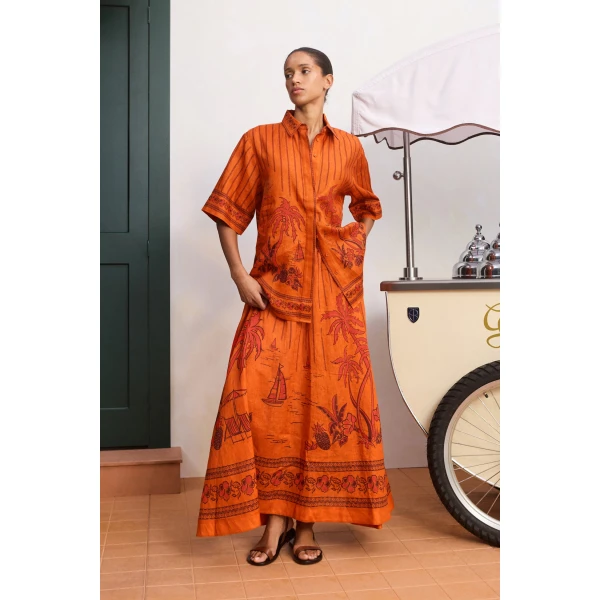 Alemais Boathouse Midi Skirt, view 2