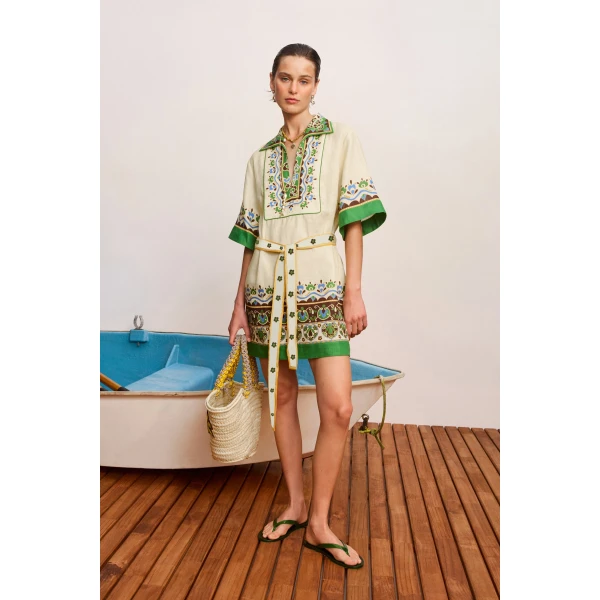 Alemais Bridgette Mini Shirtdress Dress, view 6