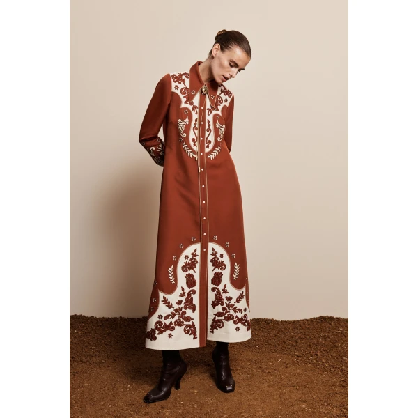 Alemais Duke Embroidered Shirtdress Dress, view 2