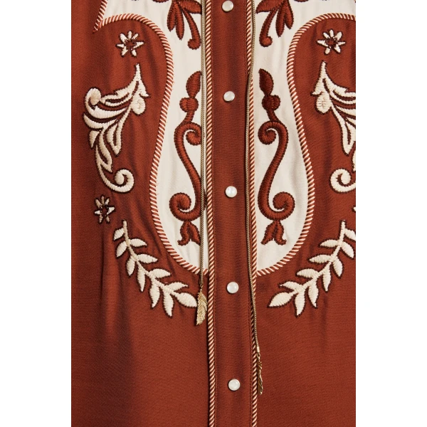 Alemais Duke Embroidered Shirtdress Dress, view 5
