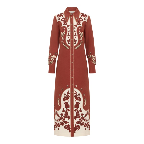 Alemais Duke Embroidered Shirtdress Dress