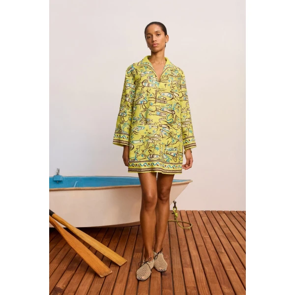Alemais Fish Sticks Long Sleeve Mini Dress, view 2
