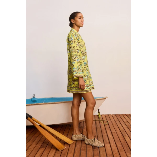 Alemais Fish Sticks Long Sleeve Mini Dress, view 3