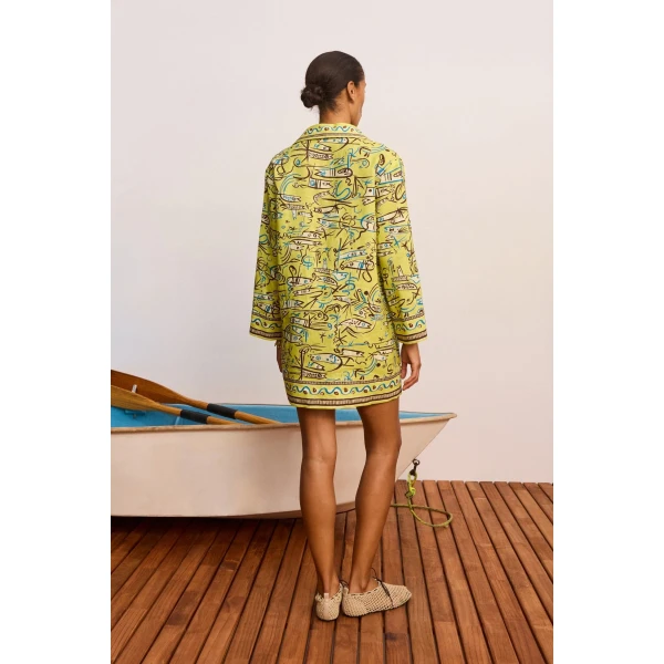Alemais Fish Sticks Long Sleeve Mini Dress, view 4