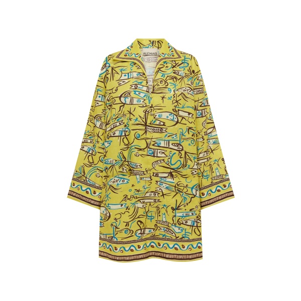 Alémais Fish Sticks Long Sleeve Mini Dress