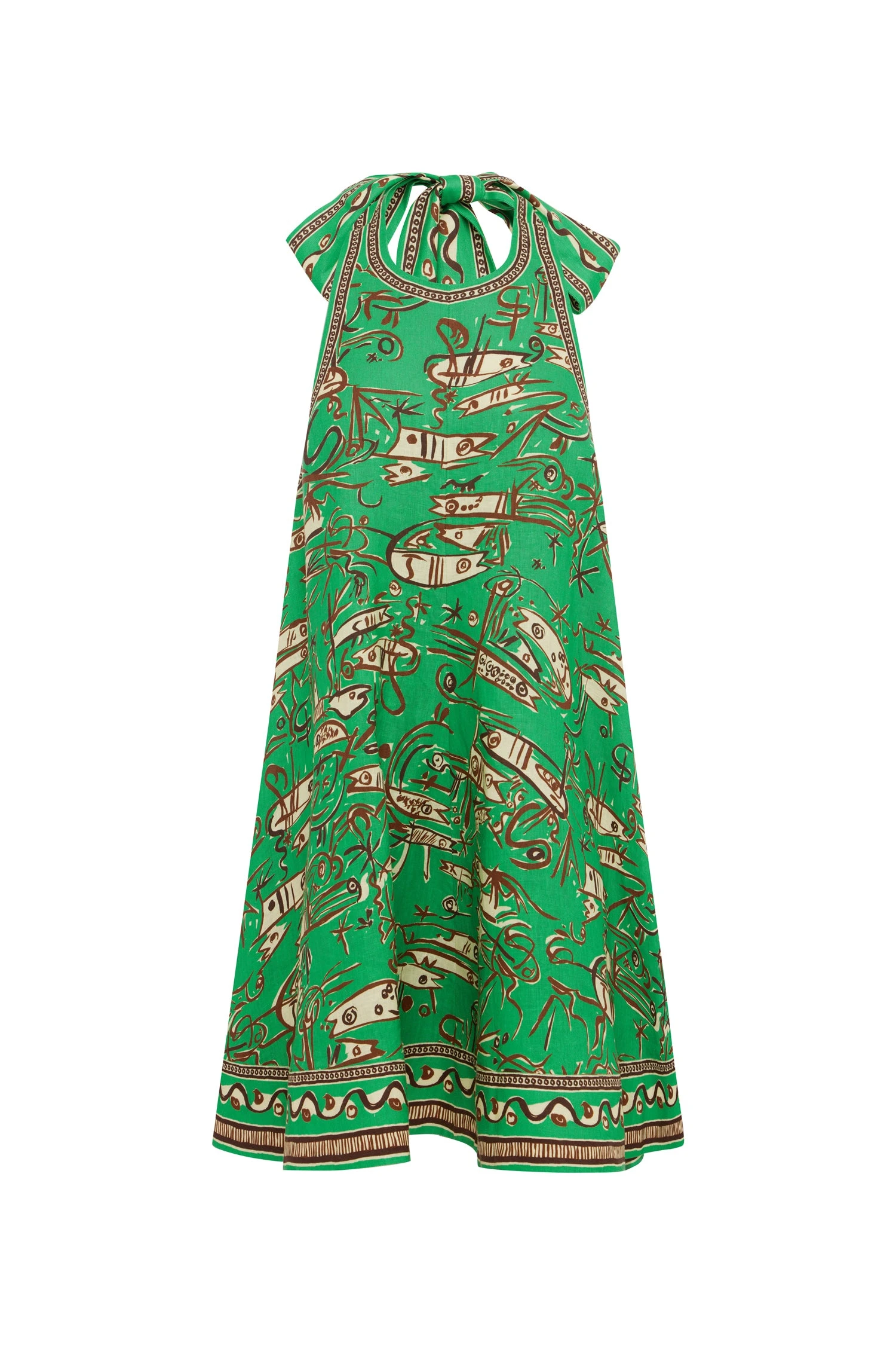 Fish Sticks Mini Dress by Alemais - Dresses Alemais Fish Sticks Mini Dress