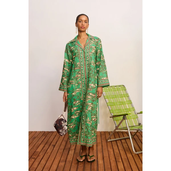 Alemais Fish Sticks Shirtdress Dress, view 2