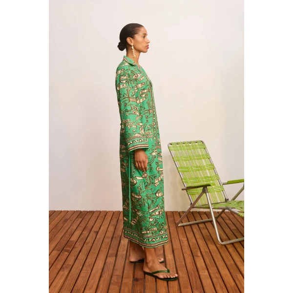 Alemais Fish Sticks Shirtdress Dress, view 3