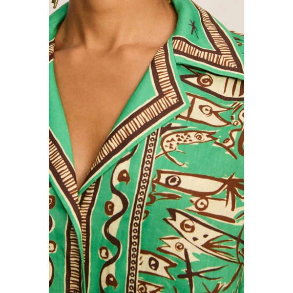 Alemais Fish Sticks Shirtdress Dress, view 5