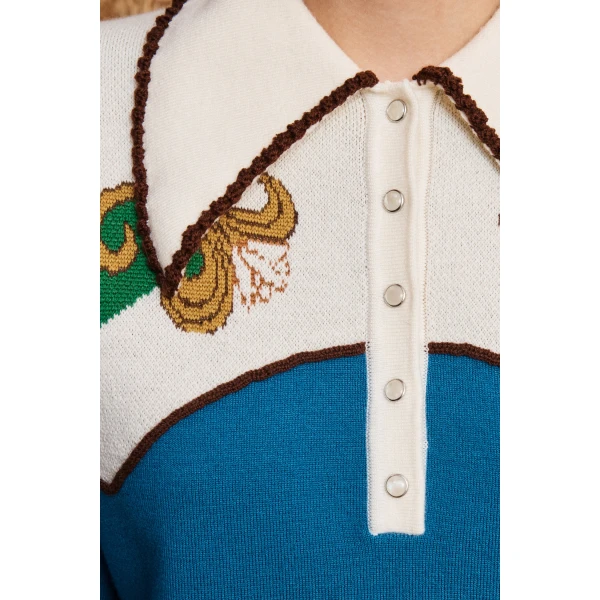 Alemais Lasso Knit Polo Azure, view 5