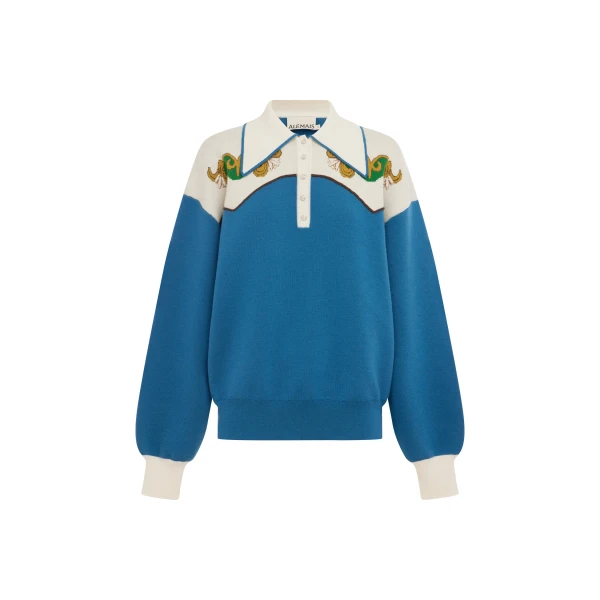 Alemais Lasso Knit Polo Azure