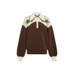 Lasso Knit Polo Chocolate by Alemais - Knitwear Alemais Lasso Knit Polo Chocolate