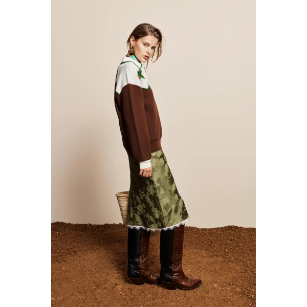 Alemais Lasso Knit Polo Chocolate, view 3