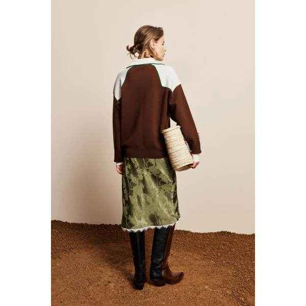 Alemais Lasso Knit Polo Chocolate, view 4