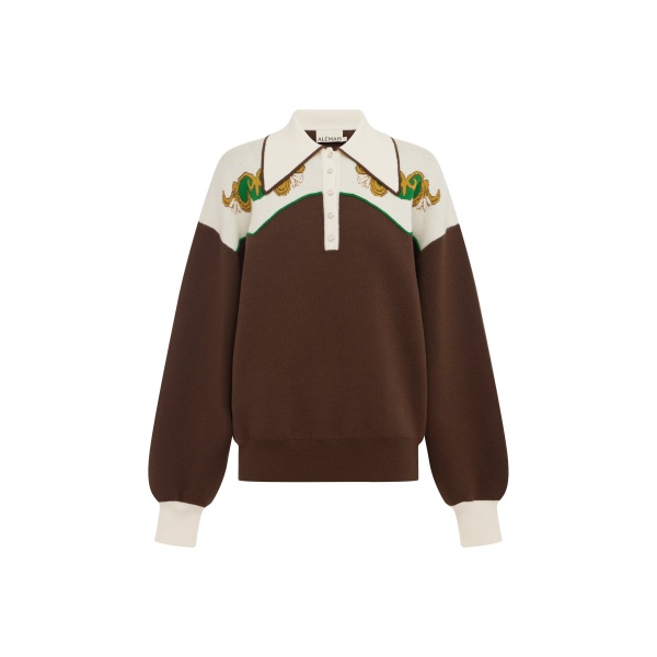Alemais Lasso Knit Polo Chocolate