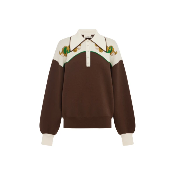 Alemais Lasso Knit Polo Chocolate