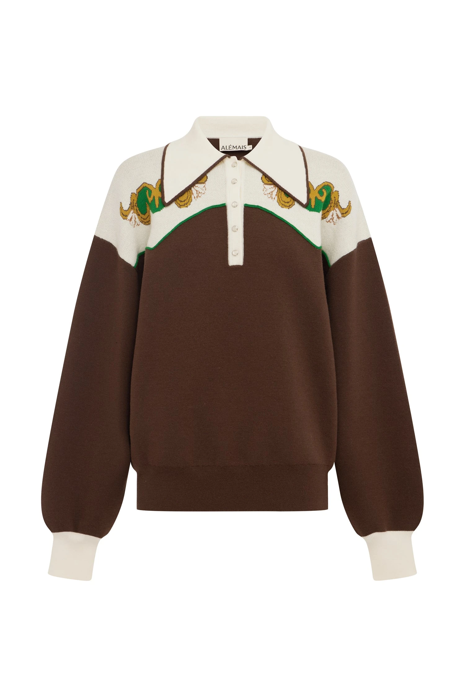 Lasso Knit Polo Chocolate by Alemais - Knitwear Alemais Lasso Knit Polo Chocolate